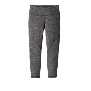 Patagonia Centered Cropped Worn Wear Leggings Space Dye Grey Womens Large GORP‎